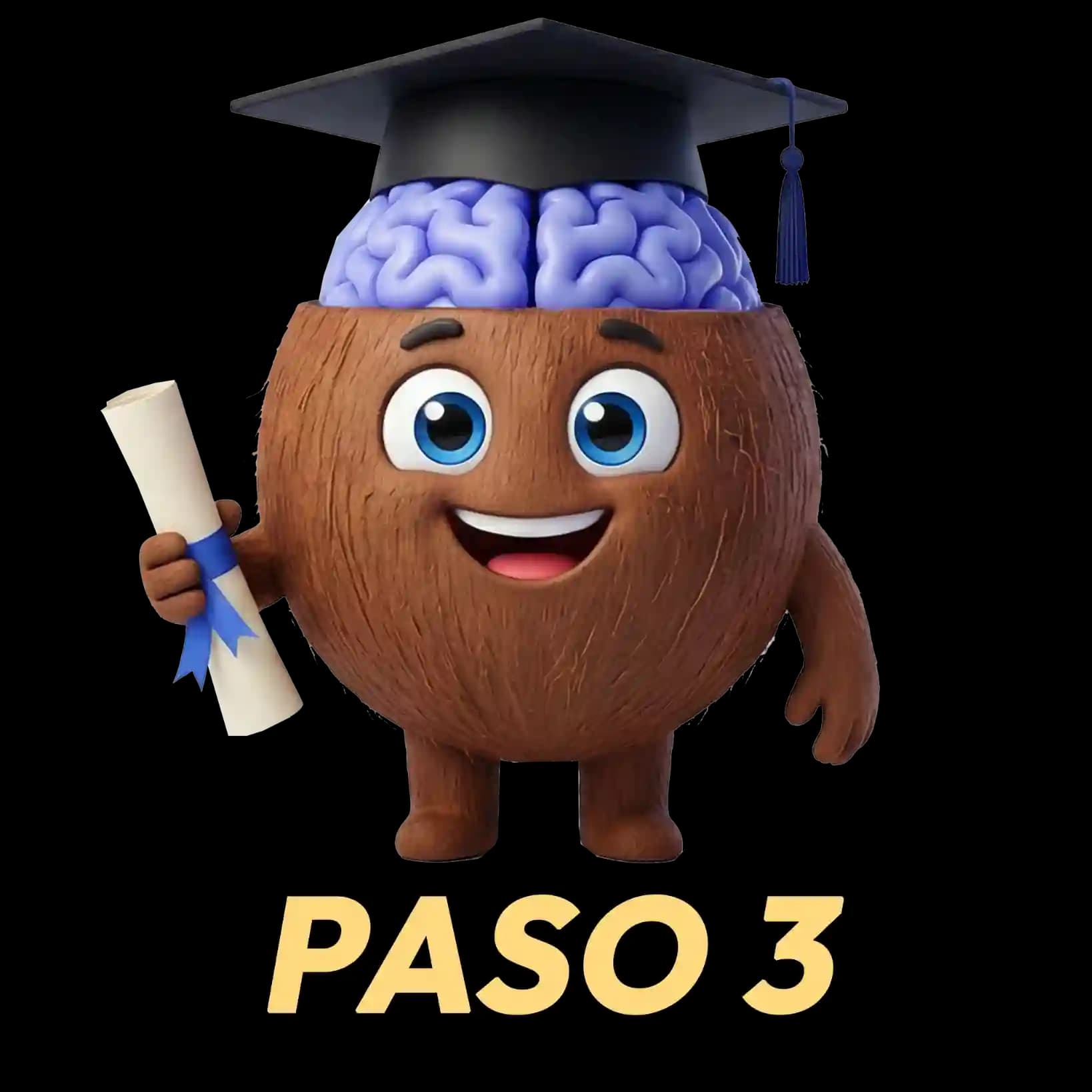 Paso 3: Coco graduado con su birrete